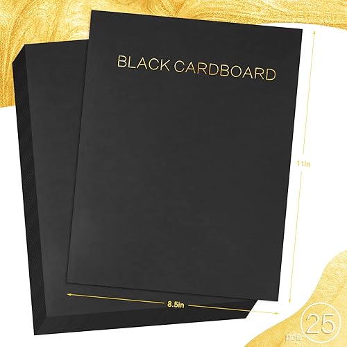 Miniatura 2 de FSWCCK Papel de cartulina negro de 8.5 x 11 pulgadas, 100 hojas de cubierta pesada para hacer tarjetas de manualidades