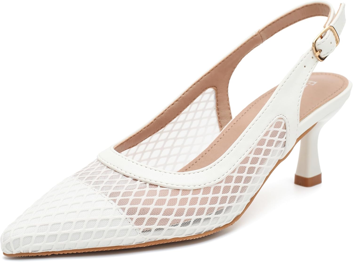 Enelauge Women's Kitten Heels - Closed Pointed Toe