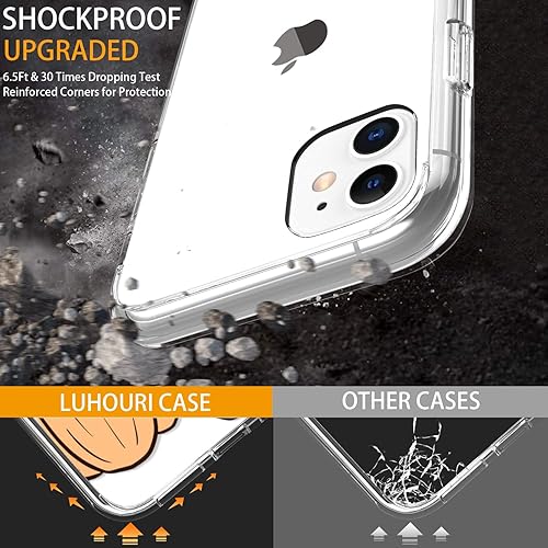 Miniatura 4 de LUHOURI Funda diseñada para iPhone 11 con protector de pantalla, ajuste delgado, funda de acrílico transparente resistente para mujeres y niñas,