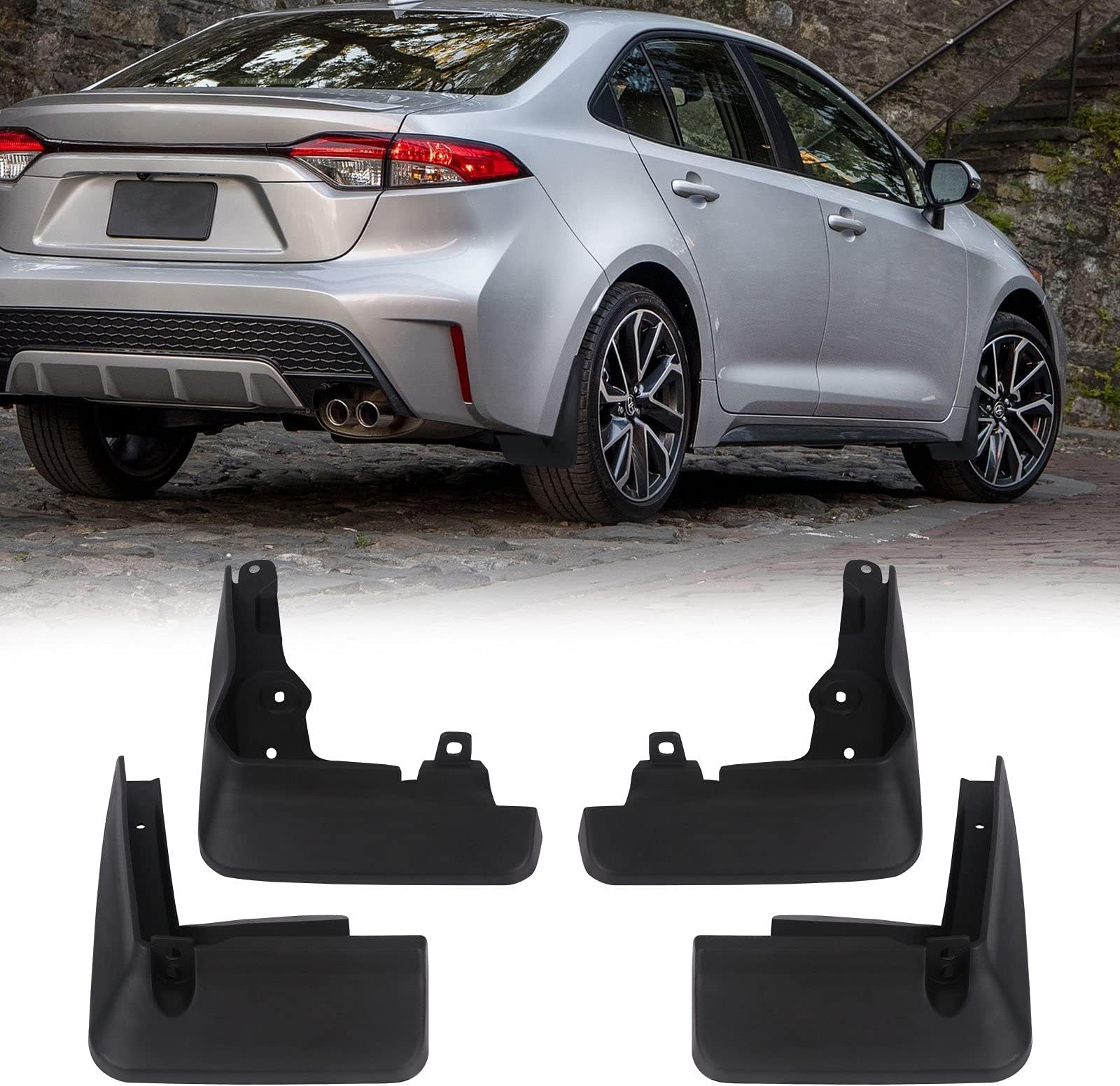 x xotic tech 4PCS Front & Rear Mud Flap Splash Guards Fender Flare Mudguard Dirt Slush Trap Protector w/Hardware Accessories Full Set Compatible with Toyota Corolla 2020 2021 2022 2023 2024