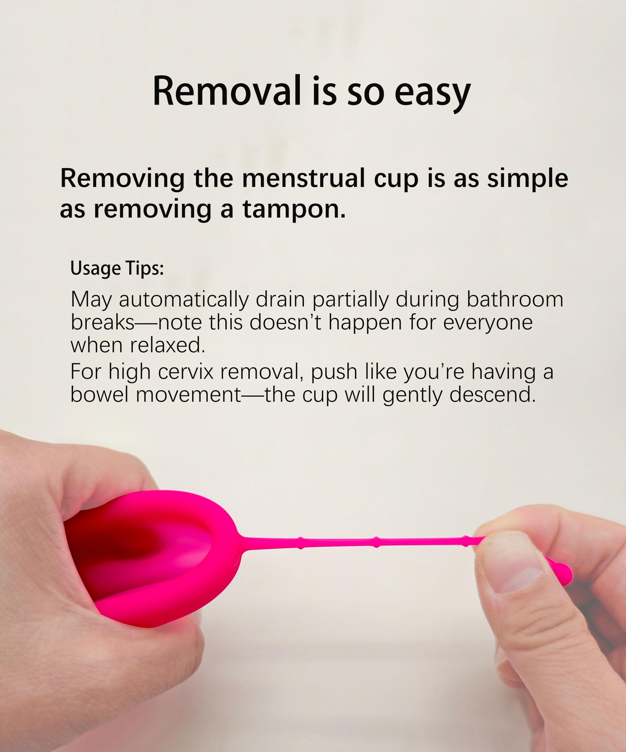 Menstruationsscheibe, wiederverwendbar, medizinisches Silikon, Periodenscheibe für Frauen, 12 Stunden tragen, Entfernungsschnur (Rot + Rosa, L + S)