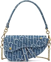 ONE2MAY Denim Saddle Bag Clutch Purse - Trendy Crossbody Shoulder Handbag for Women & Girls