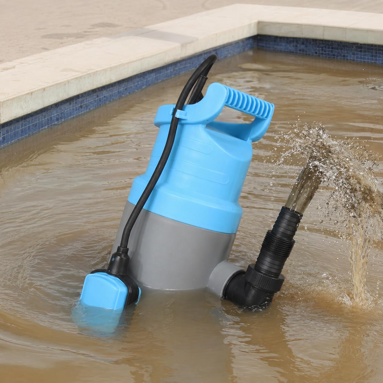 Pompa Sommersa FLX 400 (400 W, 8100 l/h, prevalenza max. 5 m) - Pompa Sommergibile per Acque Chiare e Sporche con Galleggiante - Ideale per Liquami, Fognature, Cantina, Giardino, Casa e Acqua Piovana