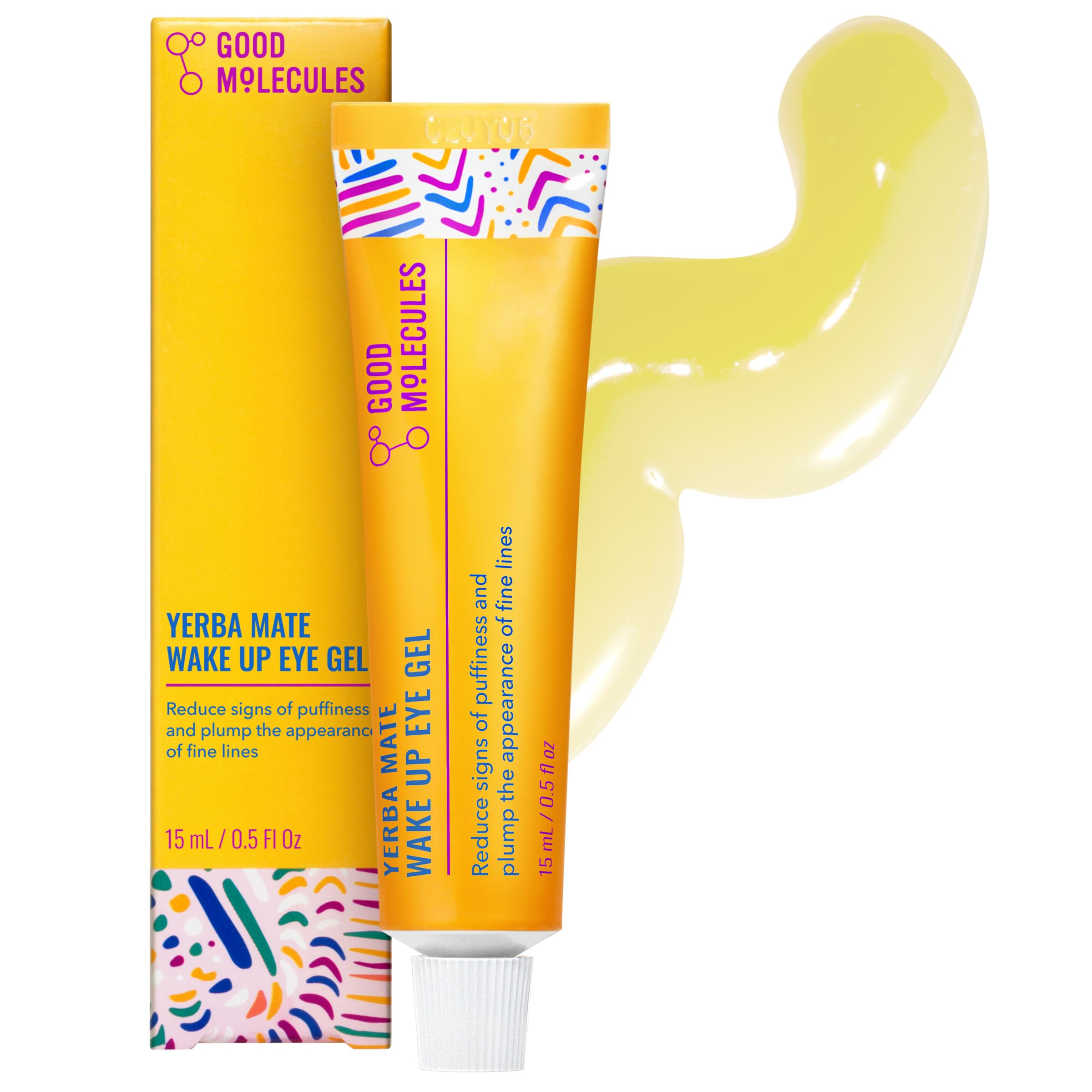 Yerba Mate Wake Up Eye Gel - Yerba Mate, Hyaluronic Acid and Caffeine to Hydrate, Minimize Puffiness and Swelling - Skincare for Face