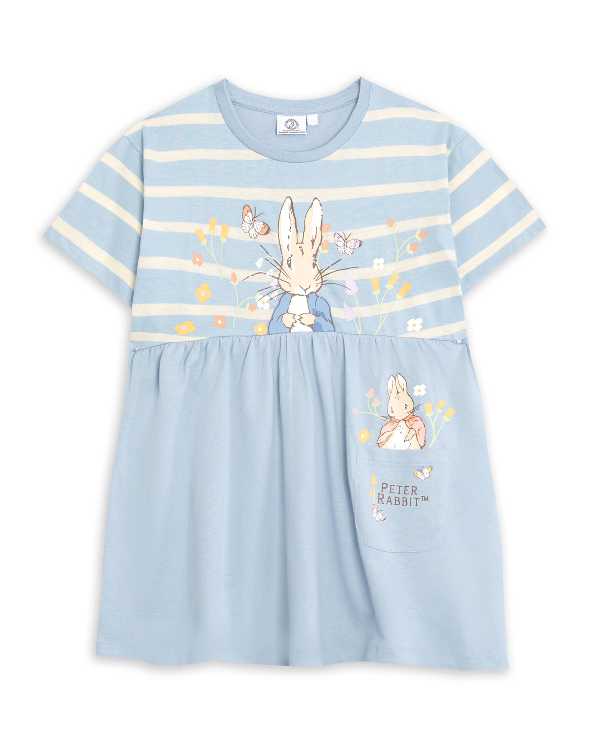 Vanilla Underground Girls Blue Peter Rabbit Stripey Dress - 3-4 Years