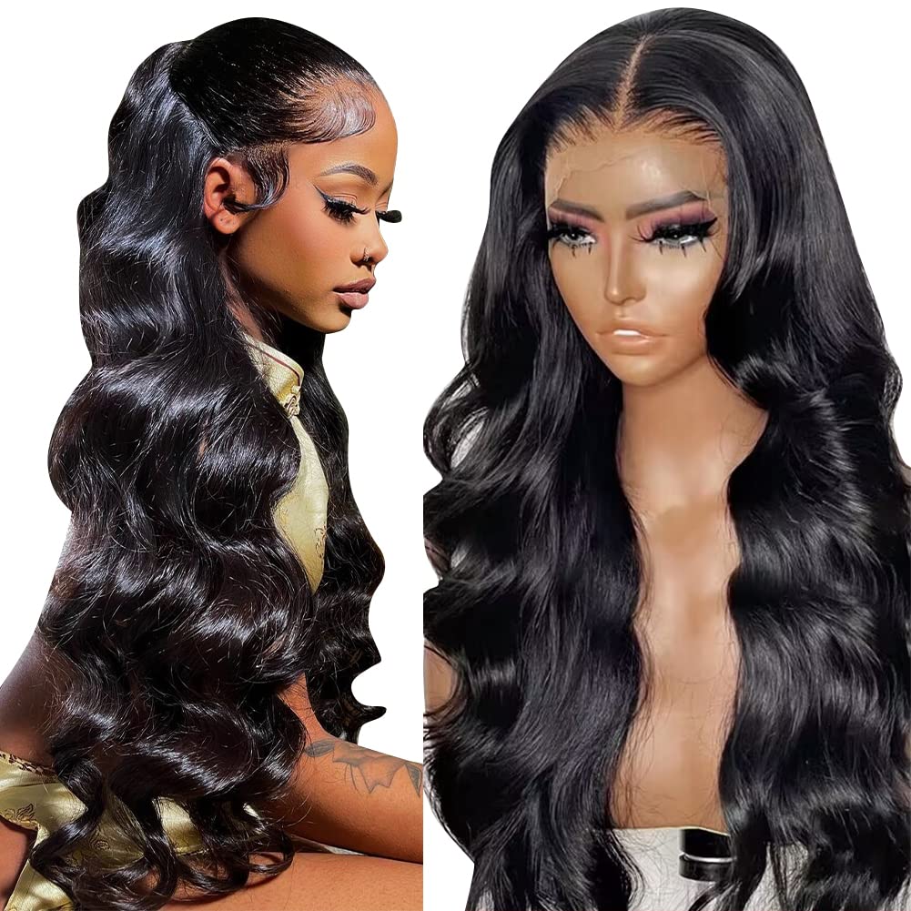 HOT STAR 210% Density HD 13x6 Lace Front Wigs Human Hair Pre Plucked Glueless Body Wave Human Hair Wigs for Black Women HD Lace Frontal Wigs 100% Human Hair 28 Inch
