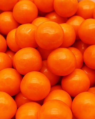 Miniatura 2 de Bolas de goma de mascar naranja de 1 libra redondas para bufés de dulces y fiestas, 0.866 in o 0.86 pulgadas