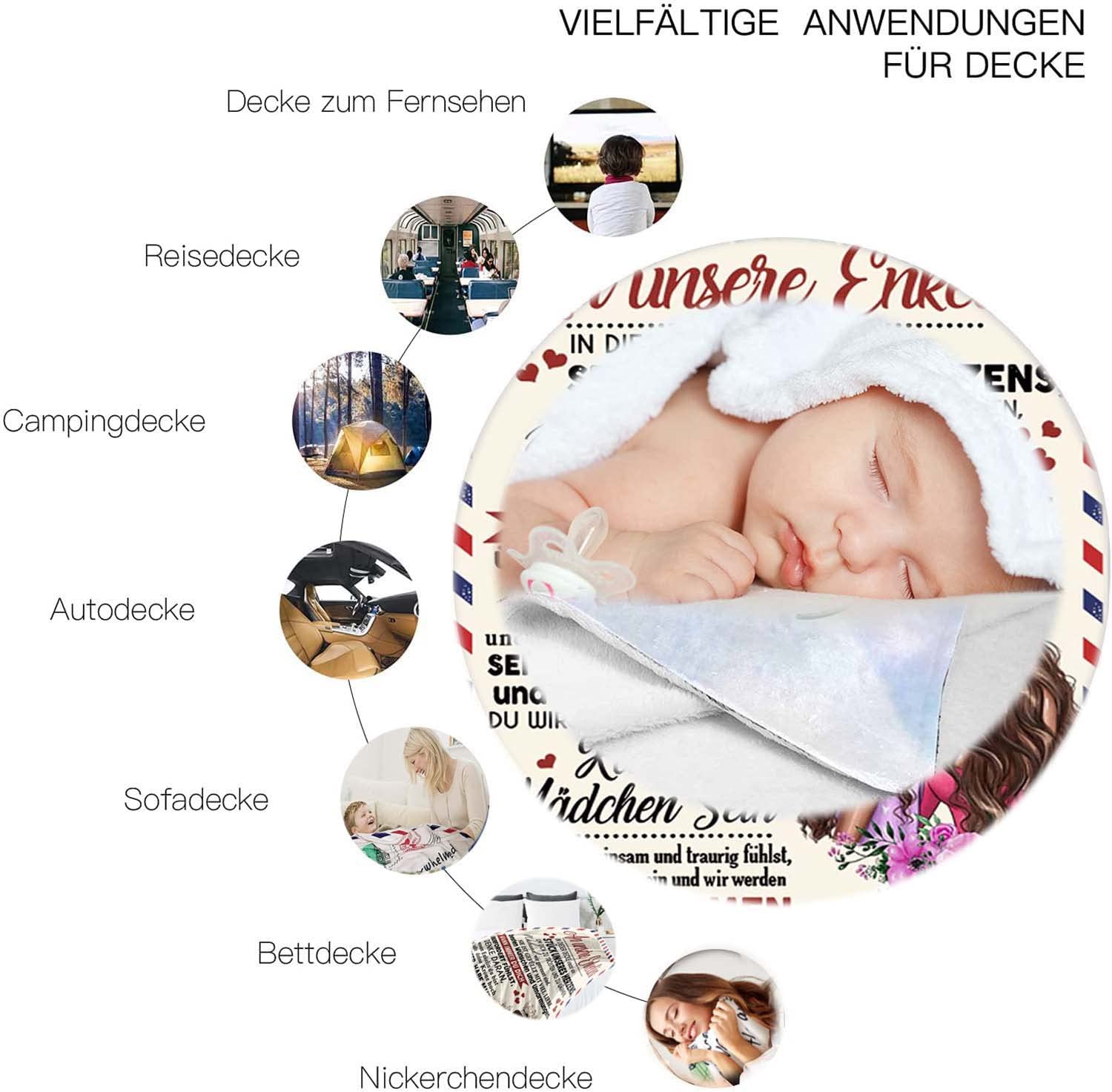 Personalisiert Kuscheldecke 'An Meine Enkelin' – Weiche Flanell-Decke Als Geschenk Von Oma & Opa