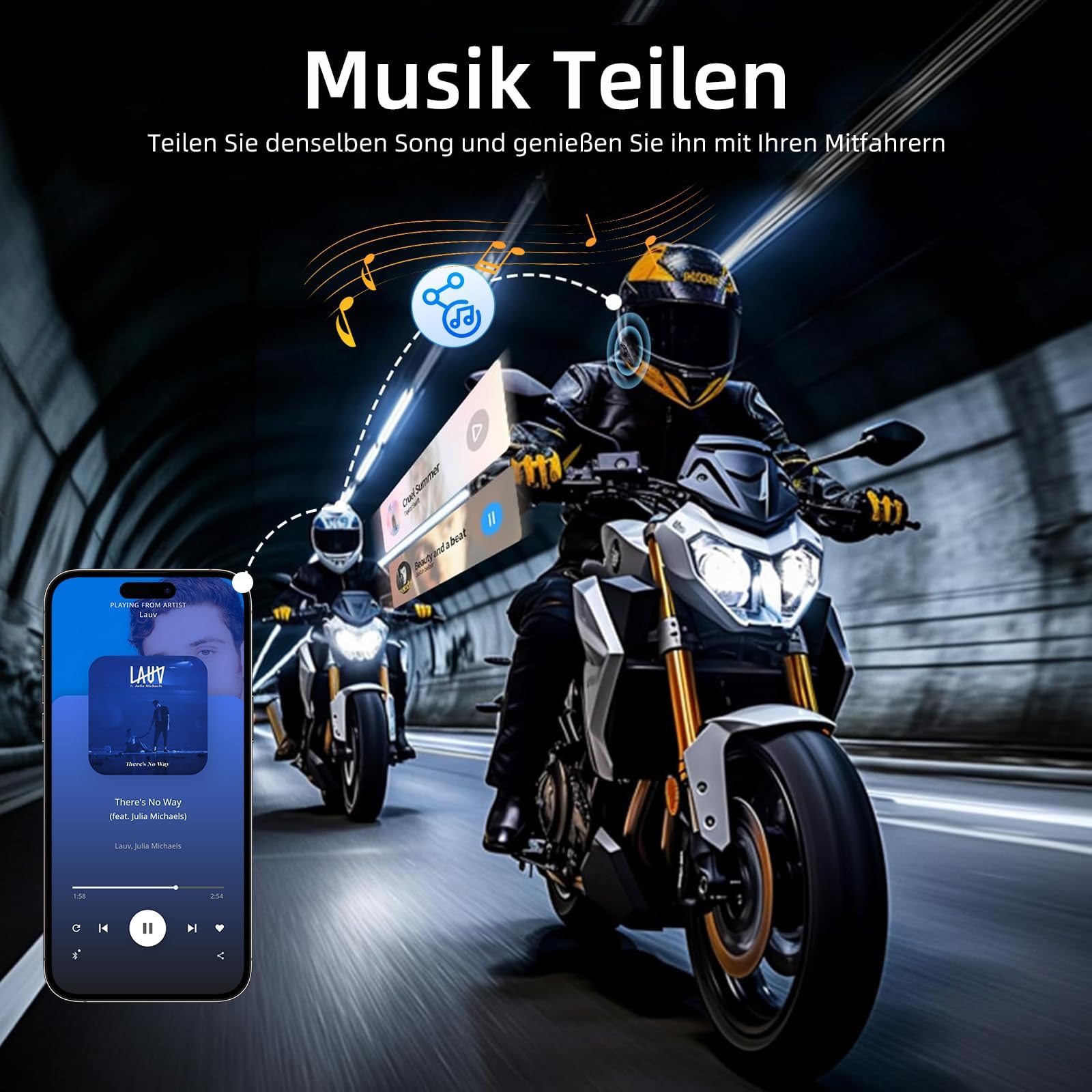 R16 motorrad headset –intercom motorrad mit Dual-Chip, Multi-Audio,motorrad kommunikationssystem für 6-8 Personen Gruppe – Kompatibel Musik teilen & FM-Radio, mit Anderen Marken IP67