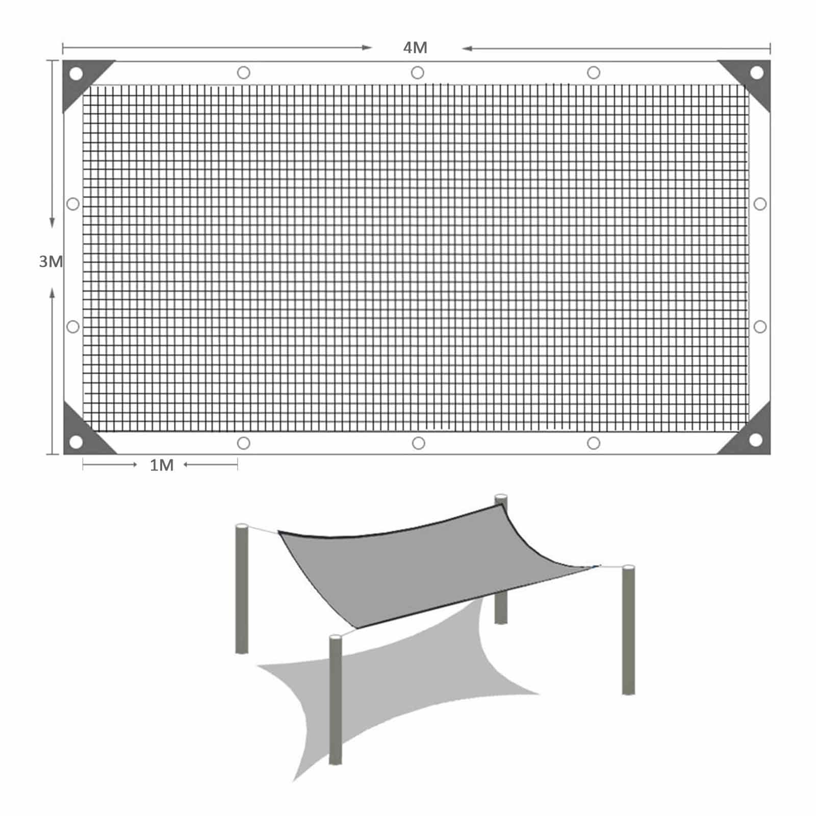 Schwarz Schattierungsnetz 2,5 x 6 m – 70% UV-Beständig Wasserdurchlässig ideale per Gewächshäuser & Außensonnenschutz mit Ösen für einfache Befestigung