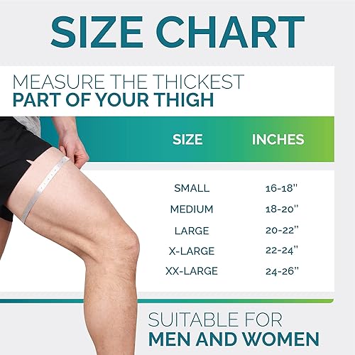 Miniatura 6 de Manga de compresión de muslo para hombres y mujeres, soporte de muslo para aliviar el dolor de ciática, lesiones en las piernas, isquiotibiales y
