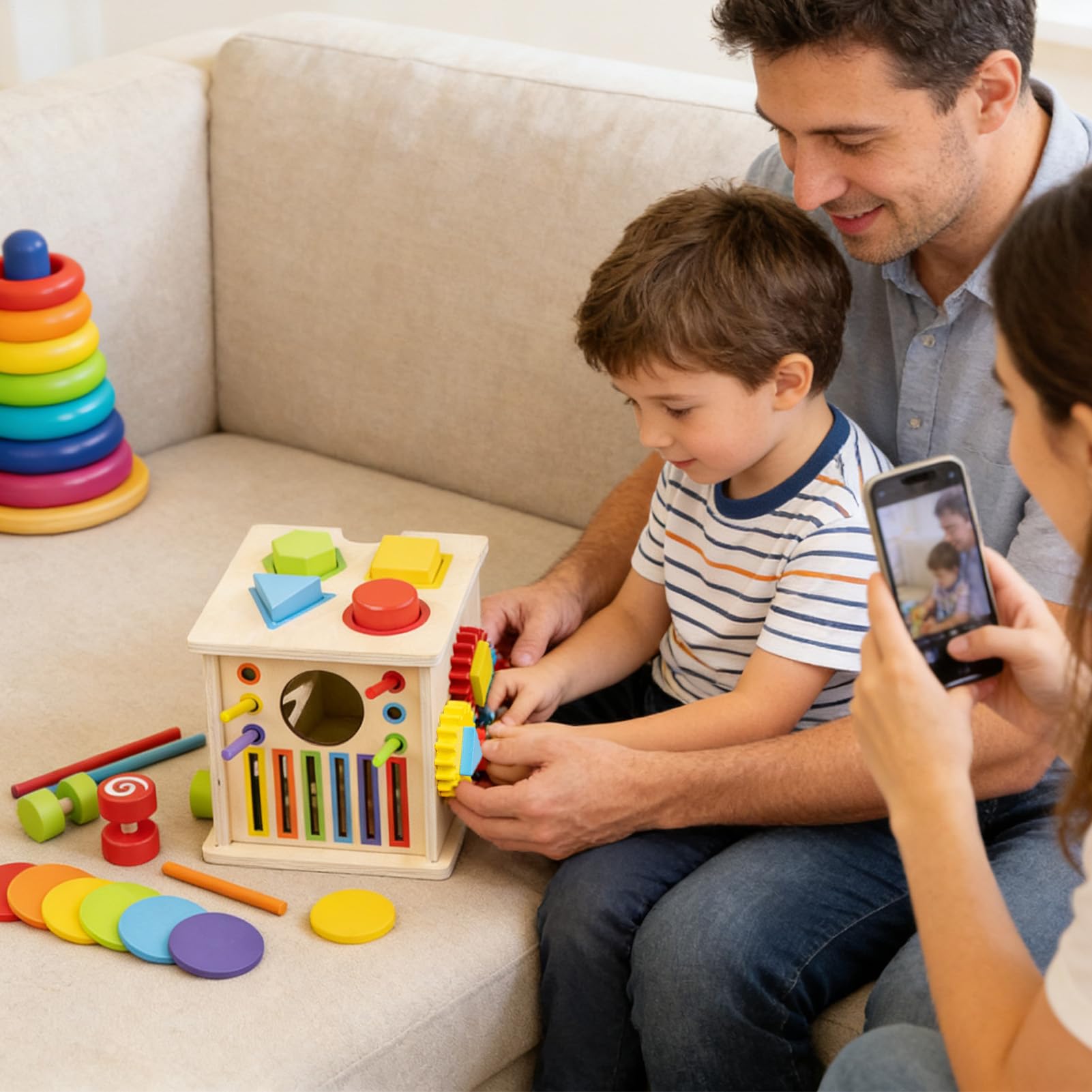 Cubo Di Attività Per Bambini 8 in 1 Giocattolo Educativo in Legno | Centro Di per Casa Compleanno Ragazze Ragazzi Bambini 1-6 Anni Festa Sala Giochi Aula