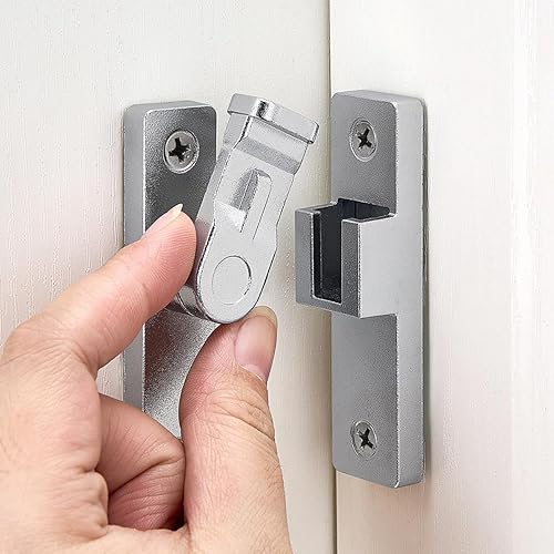 Pestillos de puerta de ángulo recto de 90 grados, hardware de cierre abatible de aleación de zinc plateado  Cerraduras de seguridad de aleación de