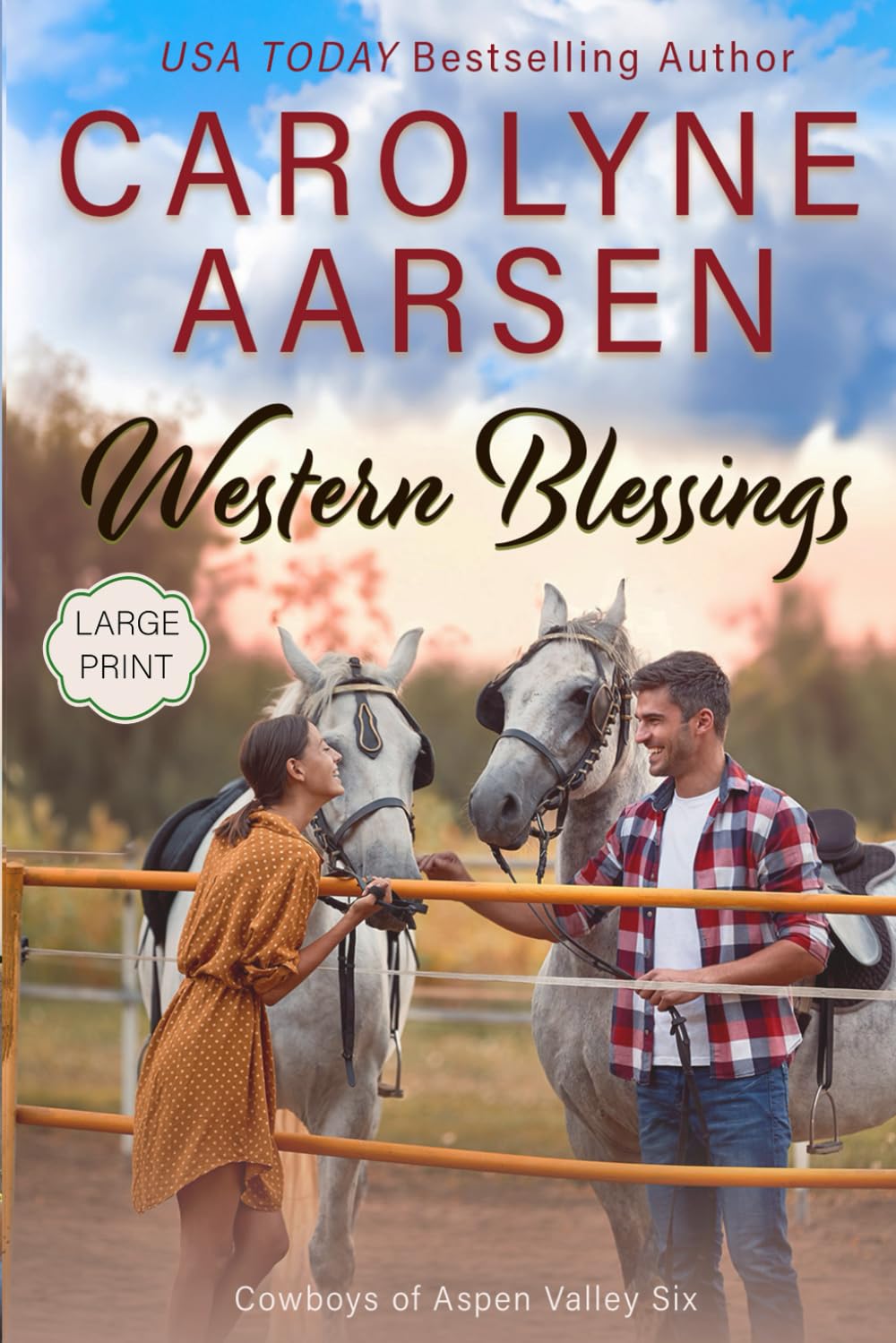 Western Blessings Large Print: A Sweet Christian Western Romance (Cowboys of Aspen Valley)