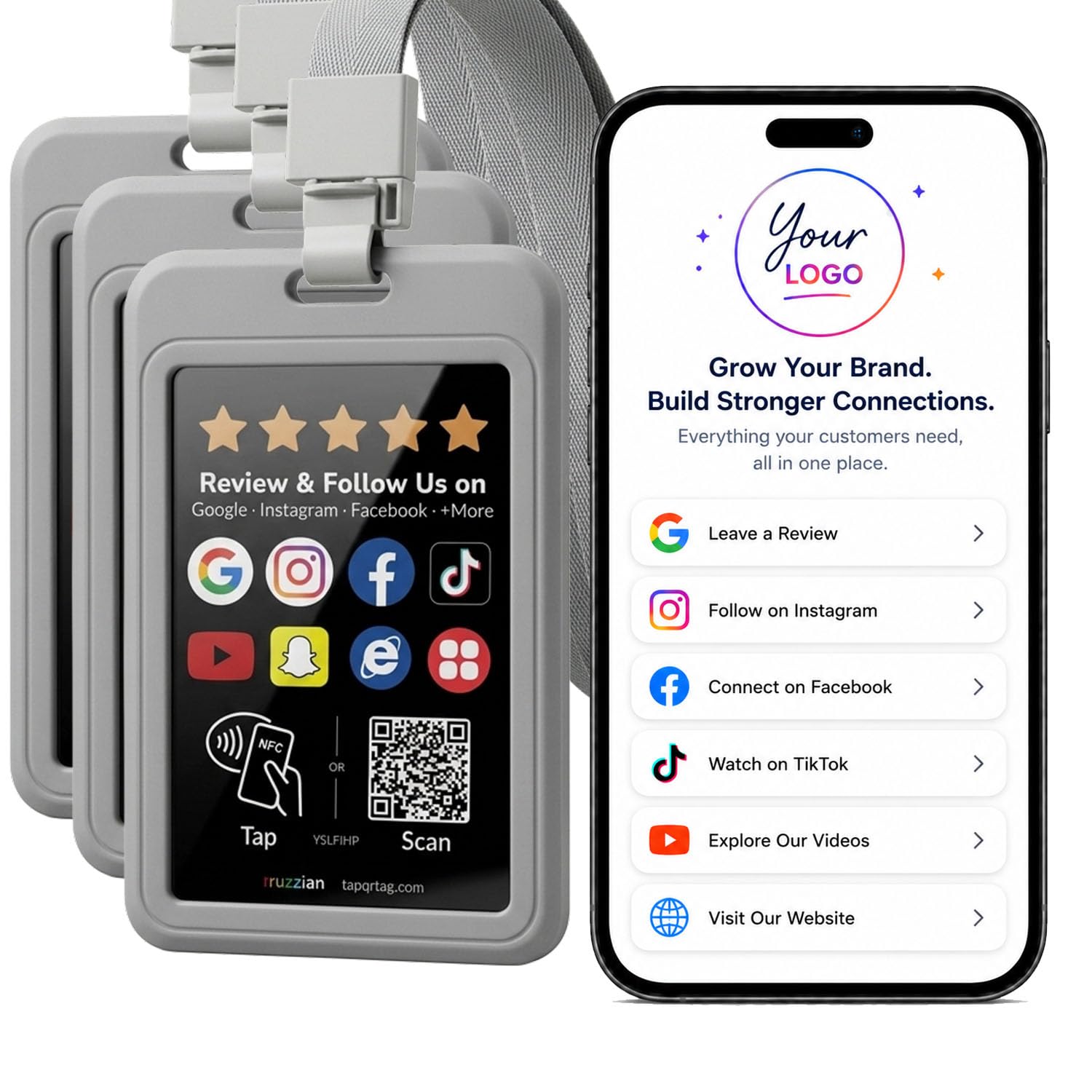 Przejrzyj kartę Tap dla Google - Multi-Link NFC i kod QR do przeglądania i obserwowania na Instagramie, Facebooku i nie tylko - wielokrotnego użytku, bez aplikacji, bez opłat (3)