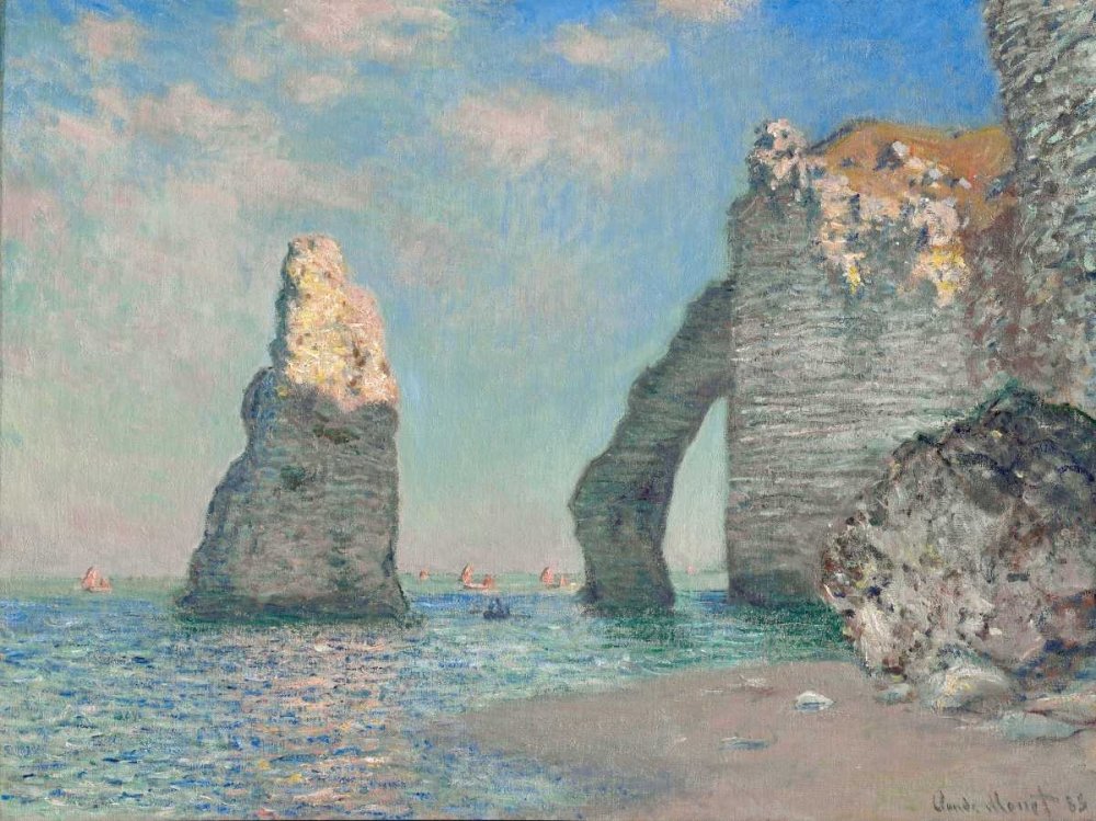 Feeling at home KUNSTDRUCK auf MATTE PAPIER 220gr Die Klippen bei Etretat Monet Claude - Landschaft horizontal Poster Die Klippen bei Etretat Bild auf Papier cm_65_X_87