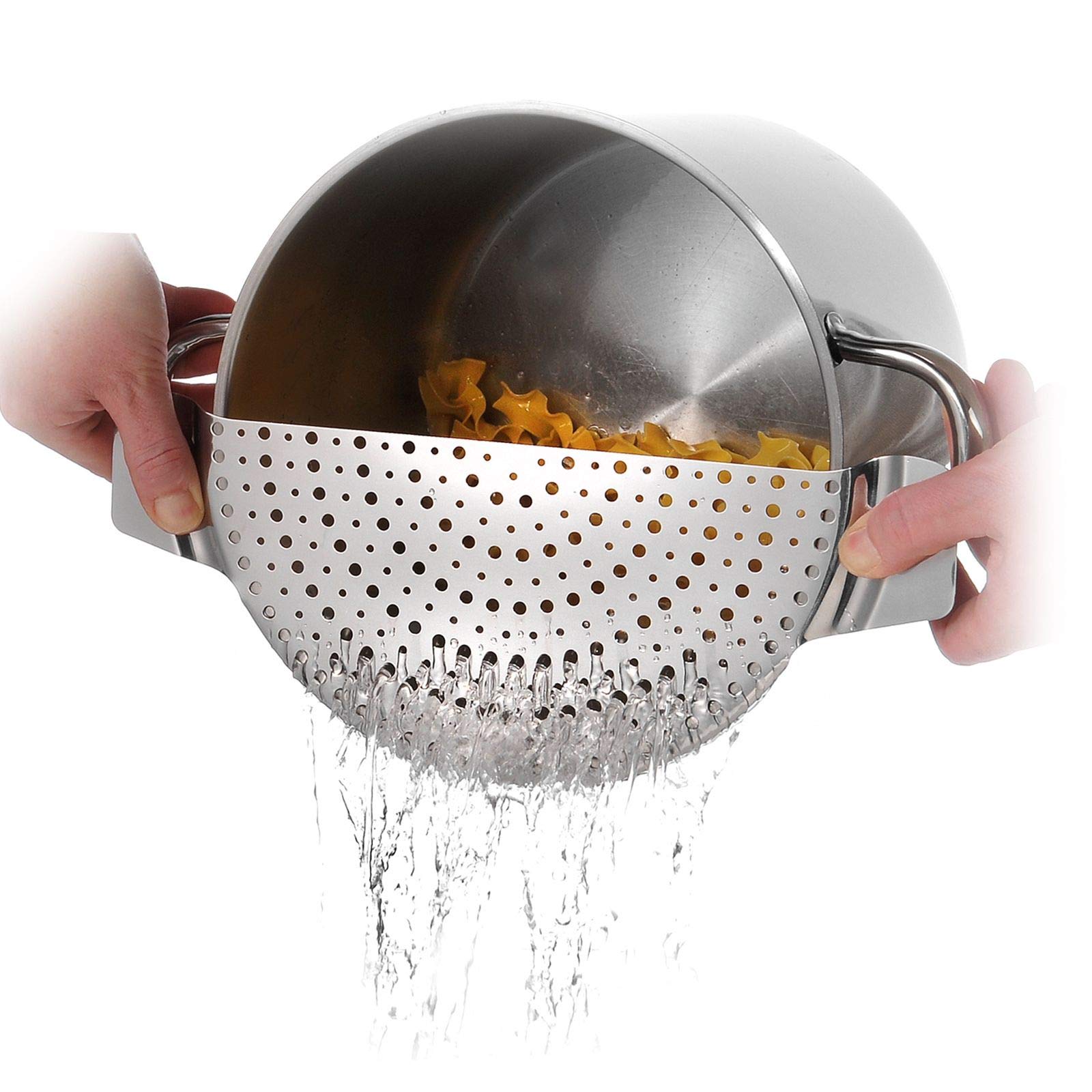 Westmark16392260 Stainless Steel Pan Pot Strainer with Recessed Hand Grips Suitable for Up to 10"