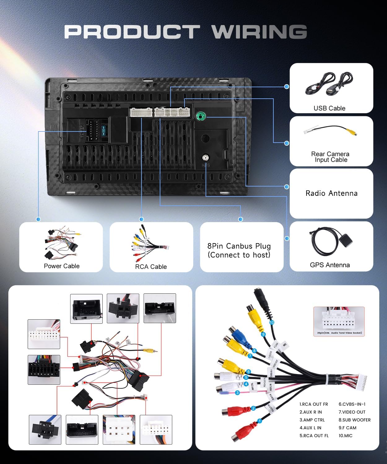 4G+64G Android 15 Car Stereo for for Ford Ranger F250 2012-2015 with Wireless Carplay Android Auto, 9 Inch 1280 * 720 Touch Screen GPS/WiFi/Bluetooth 5.0/ FM/32EQ/ SWC/Backup Camera