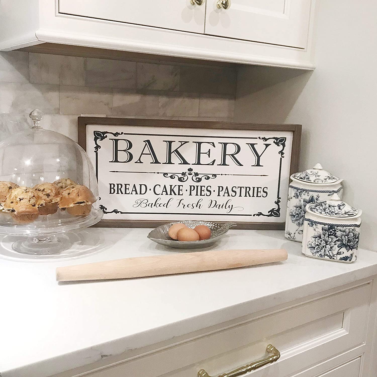French Country Decor Bakery Sign Welcome to Metal Tin Sign Rustic Vintage Metal Sign Plaque Metal Fun Tin Sign Entrance Decor Gallery Wall Sign 16x4 Inch