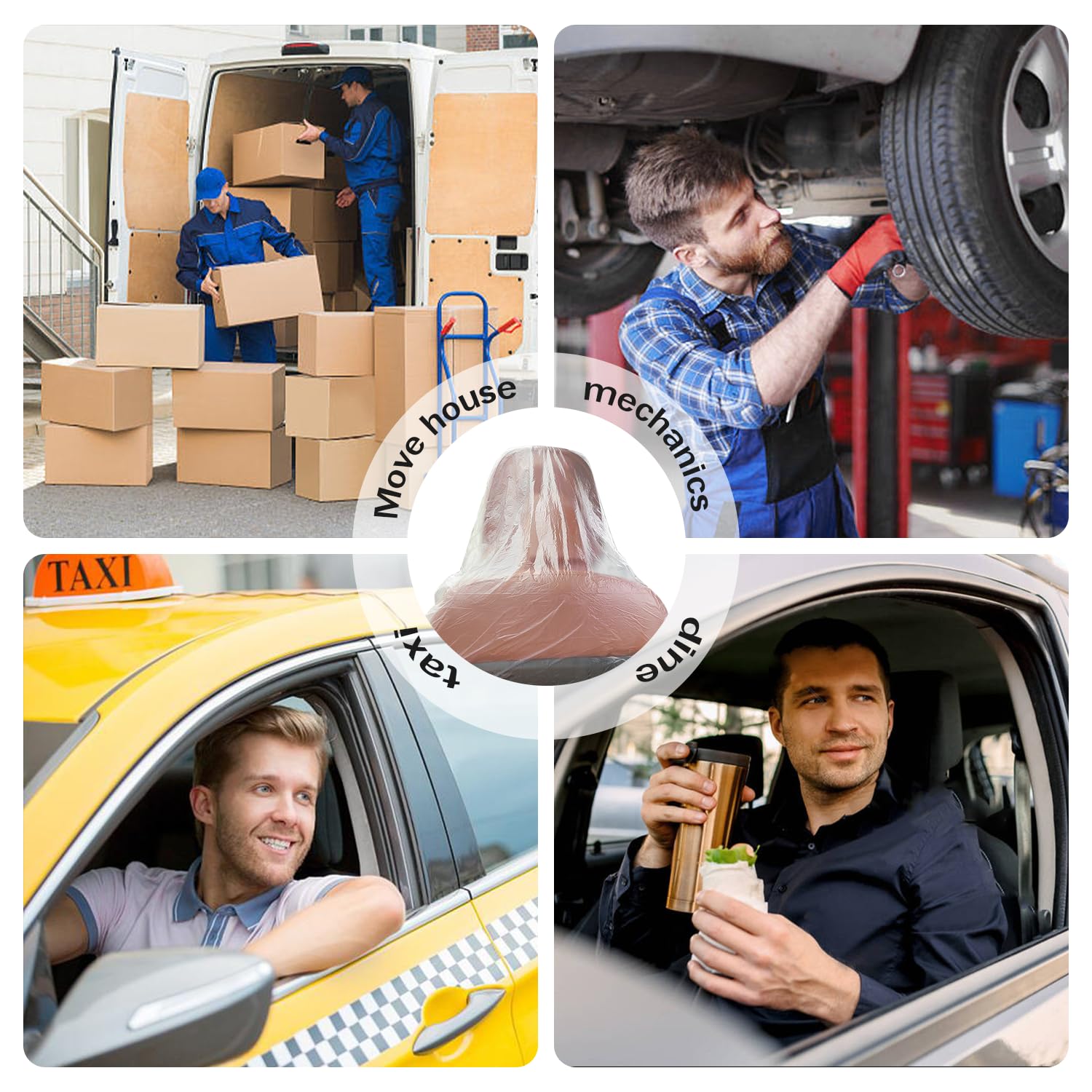 IHOTDER 50PCS Disposable Car Seat Covers,Waterproof Plastic Seat Covers for Cars Trucks Buses Seats,Universal Automotive Seat Covers Car Accessories Interior for Women/Men