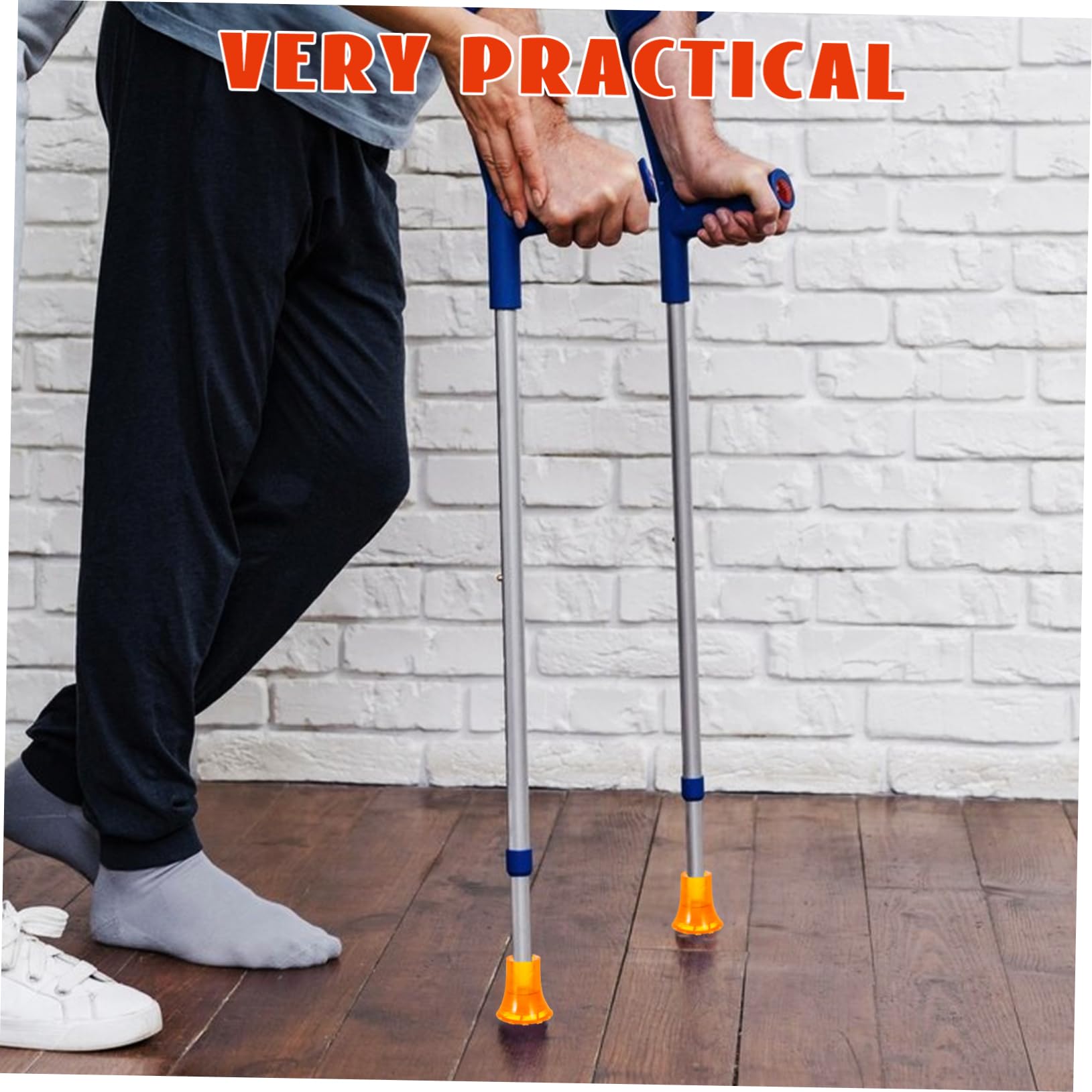 FRCOLOR 4pcs Crutch Pads Walking Stick Foot Pads Convenient Cane Tips Replacement Cane Tips Cane Tips Replacements Cane Ends Plastic Walking Pole Tips Crutch Plastic Tips Orange PVC