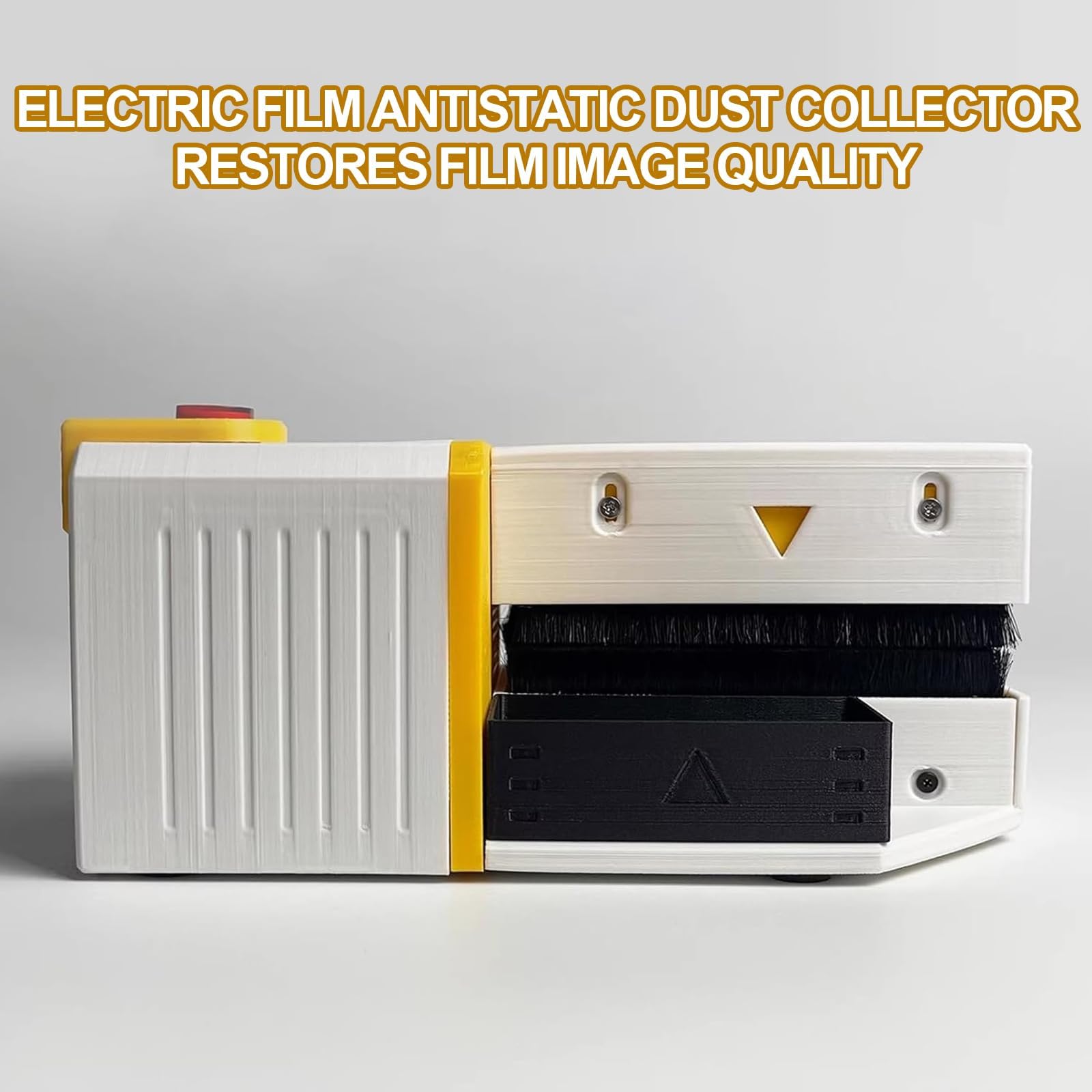 Removedor de polvo eléctrico antiestático con cepillo de limpieza a presión ajustable para uso en salas oscuras y tiendas de fotos