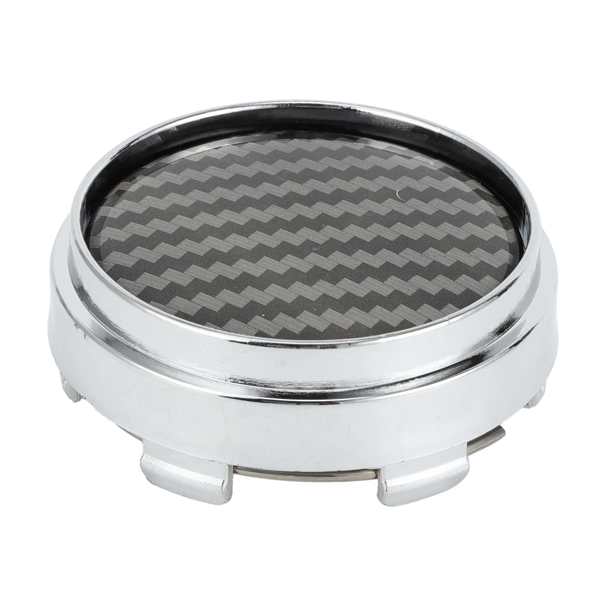 ACROPIX 4-Pack Wheel Hub Center Caps - 63mm Inner Diameter, Silver, 6 Clips