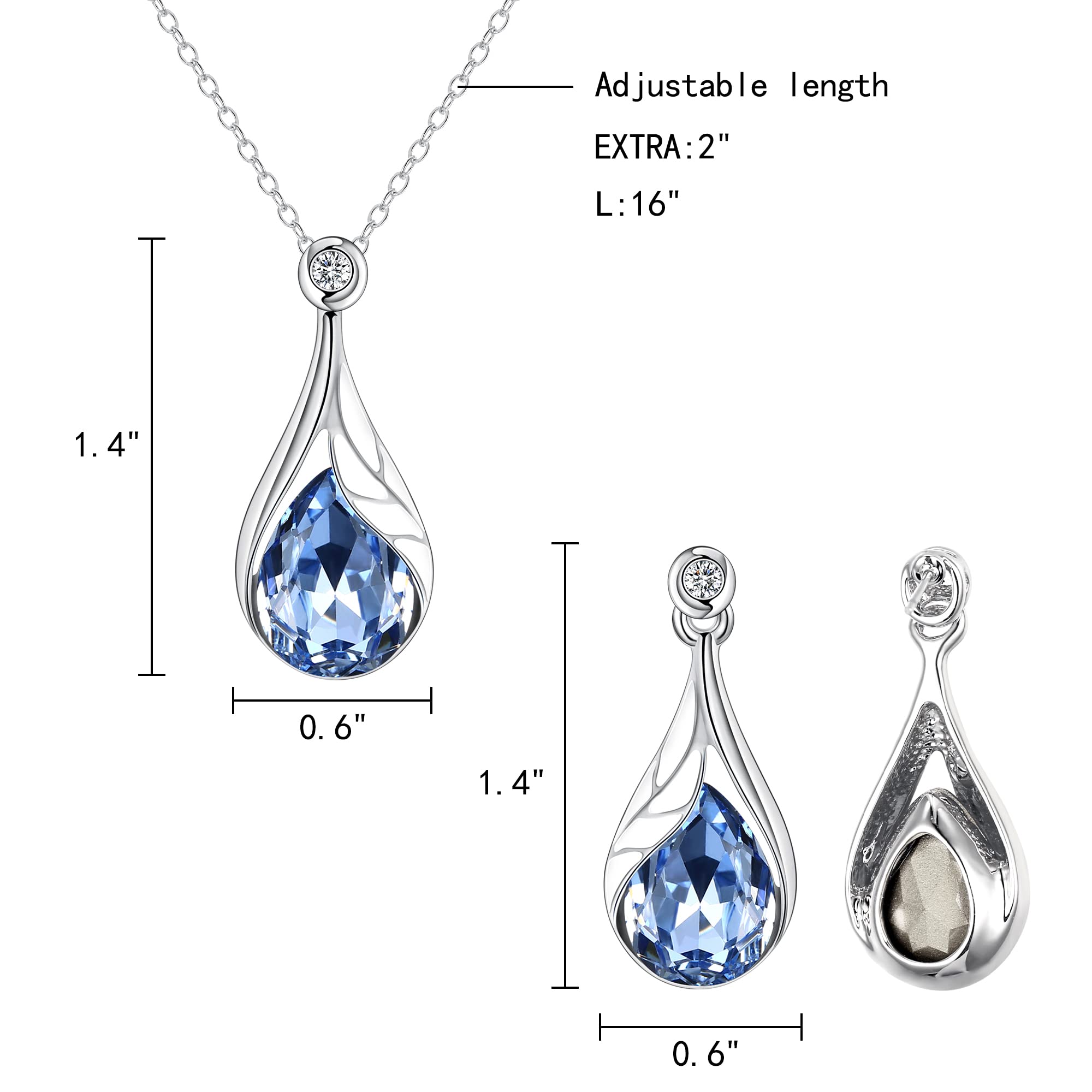 Cristalli austriaci Goccia Gioielli Set Smalto Foglia Elegante Strass Ciondolo Collana Orecchini Pendenti per Donne