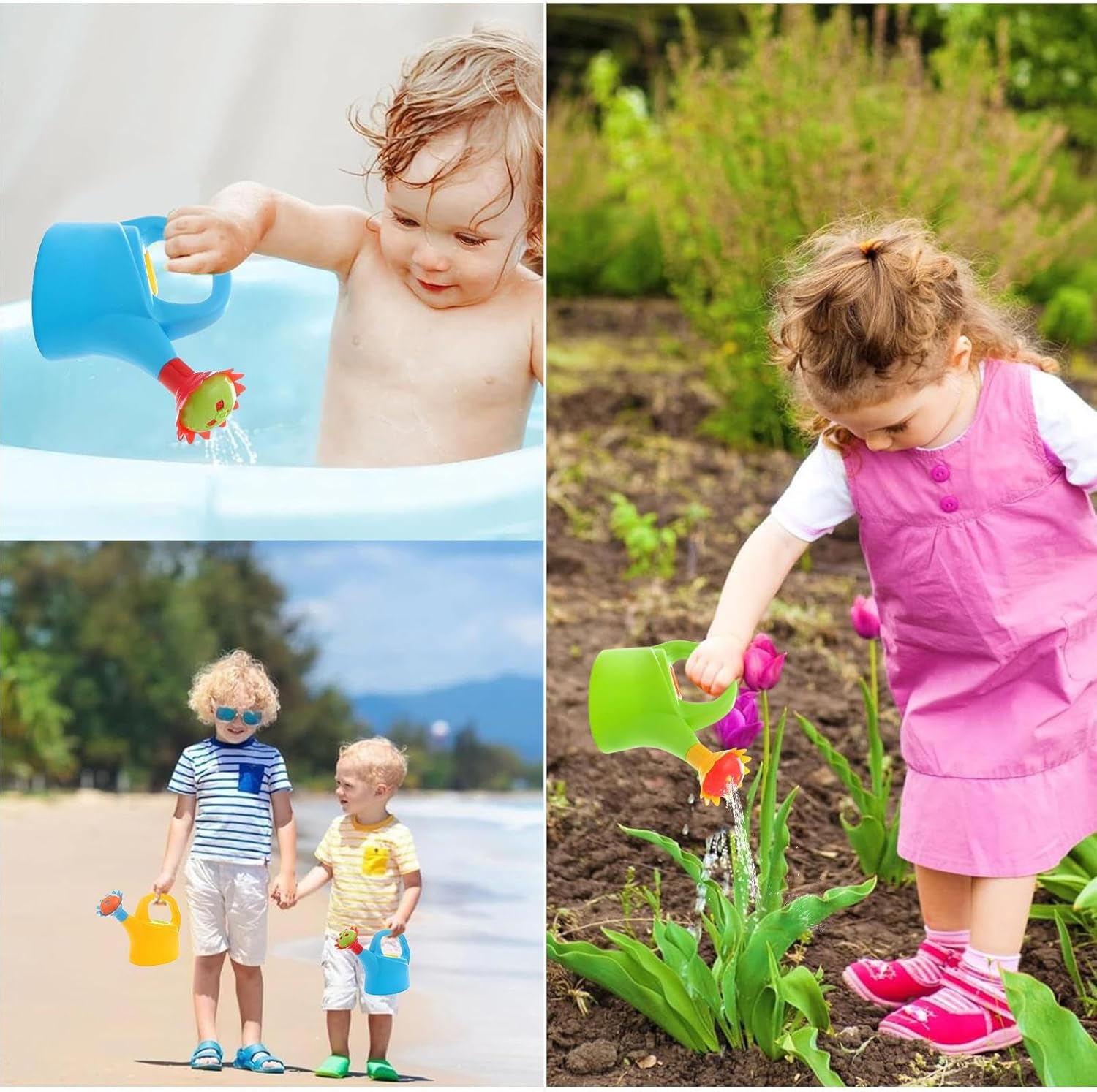 Watering Can Toy - Kids Garden Sprinkler | Watering Pot, Outdoor Play Irrigation Bucket, Bath Beach Water Game, Colorful Child Activity Tool, Youth Boys Girls Summer Gardening Fun Accessory