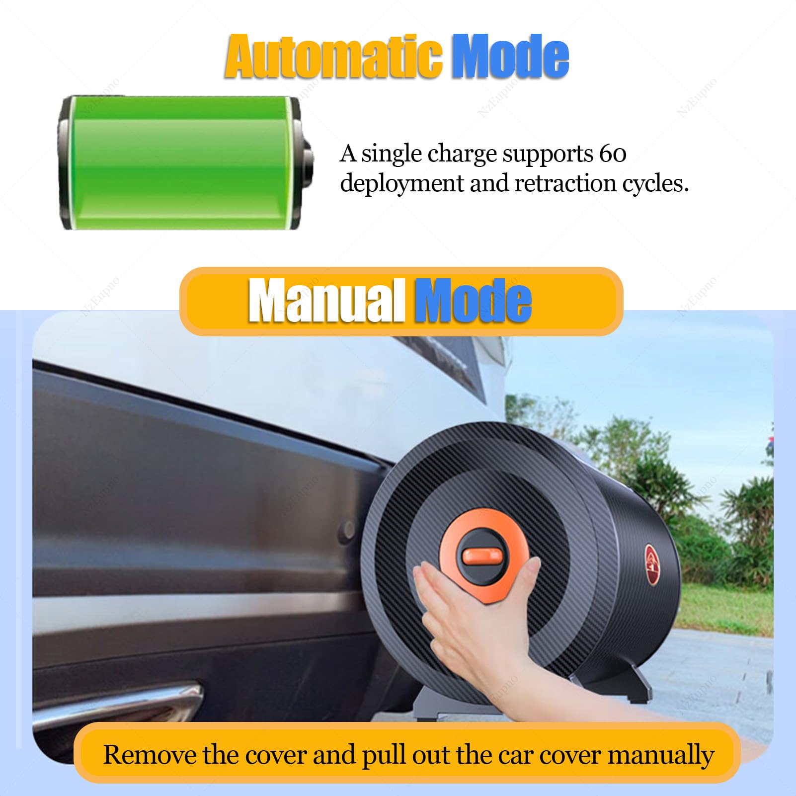 Funda AutomáTica para Coche, Impermeable, para Exteriores, para Todo Tipo De Clima, con Control Remoto Inteligente, EléCtrica, para Invierno, Lluvia, Sol, SUV Y SedáN