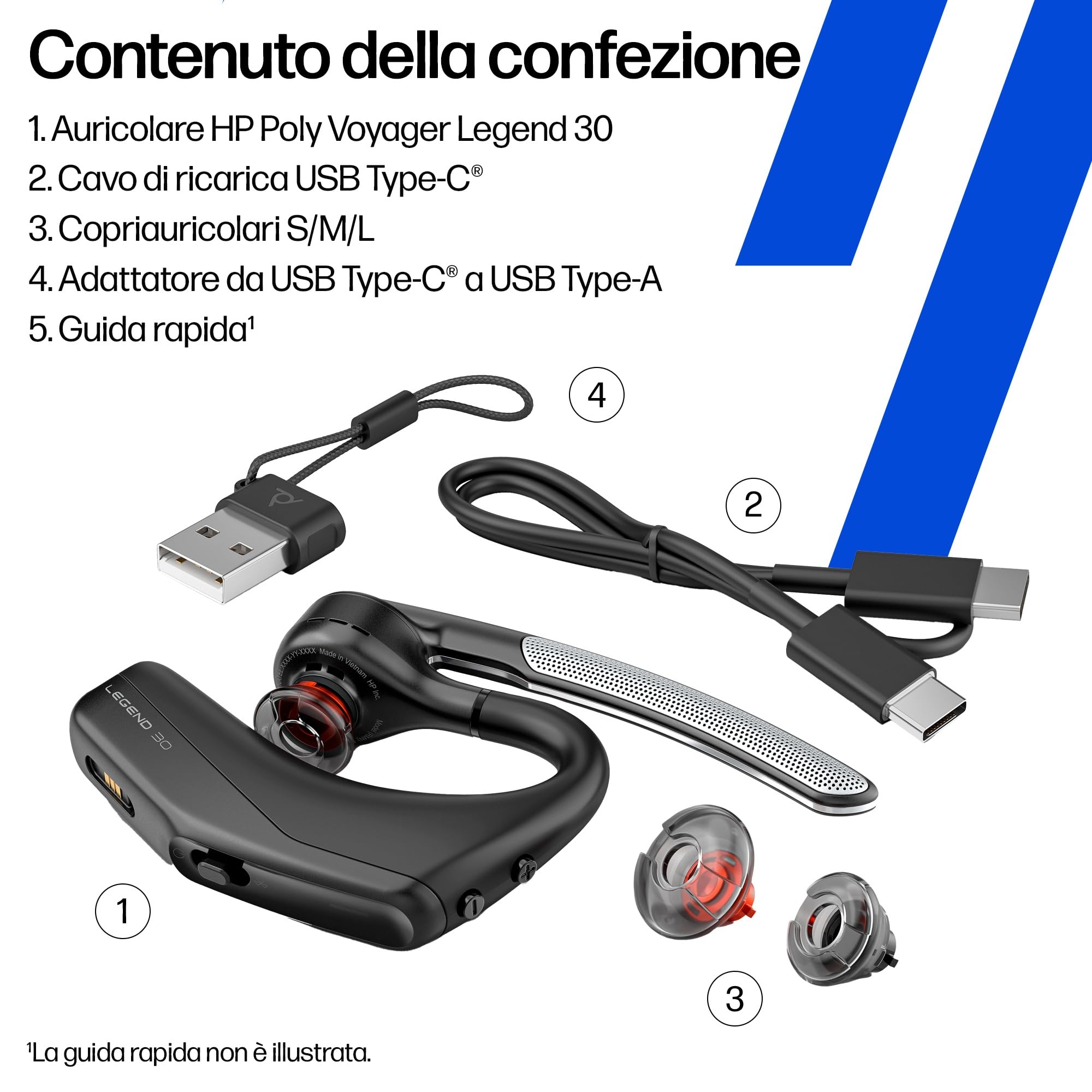 Poly Voyager Legend 30 Headset AV4P6AA con tecnologia WindSmart e design ergonomico per comunicazioni chiare