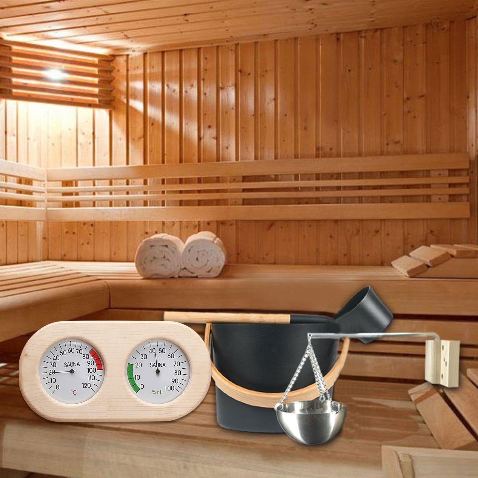 Kit de accesorios de sauna: herramientas premium, conjunto de relajación