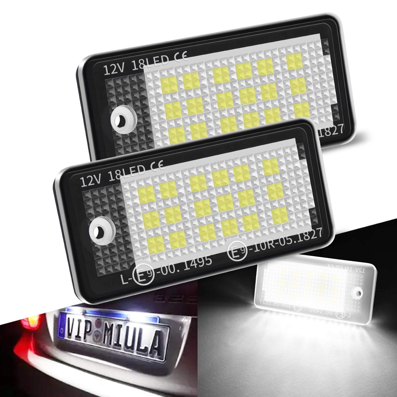 Feu Plaque Immatriculation LED compatible avec A3 8P, A4 B6 B7, A6 4F, A5 Cabrio, Q7