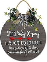 Vista 1 de Baby Sleeping Plsease Do Not Knock or Ring Bell - Colgador redondo de madera para puerta, guardería, puerta delantera, decoración de perilla