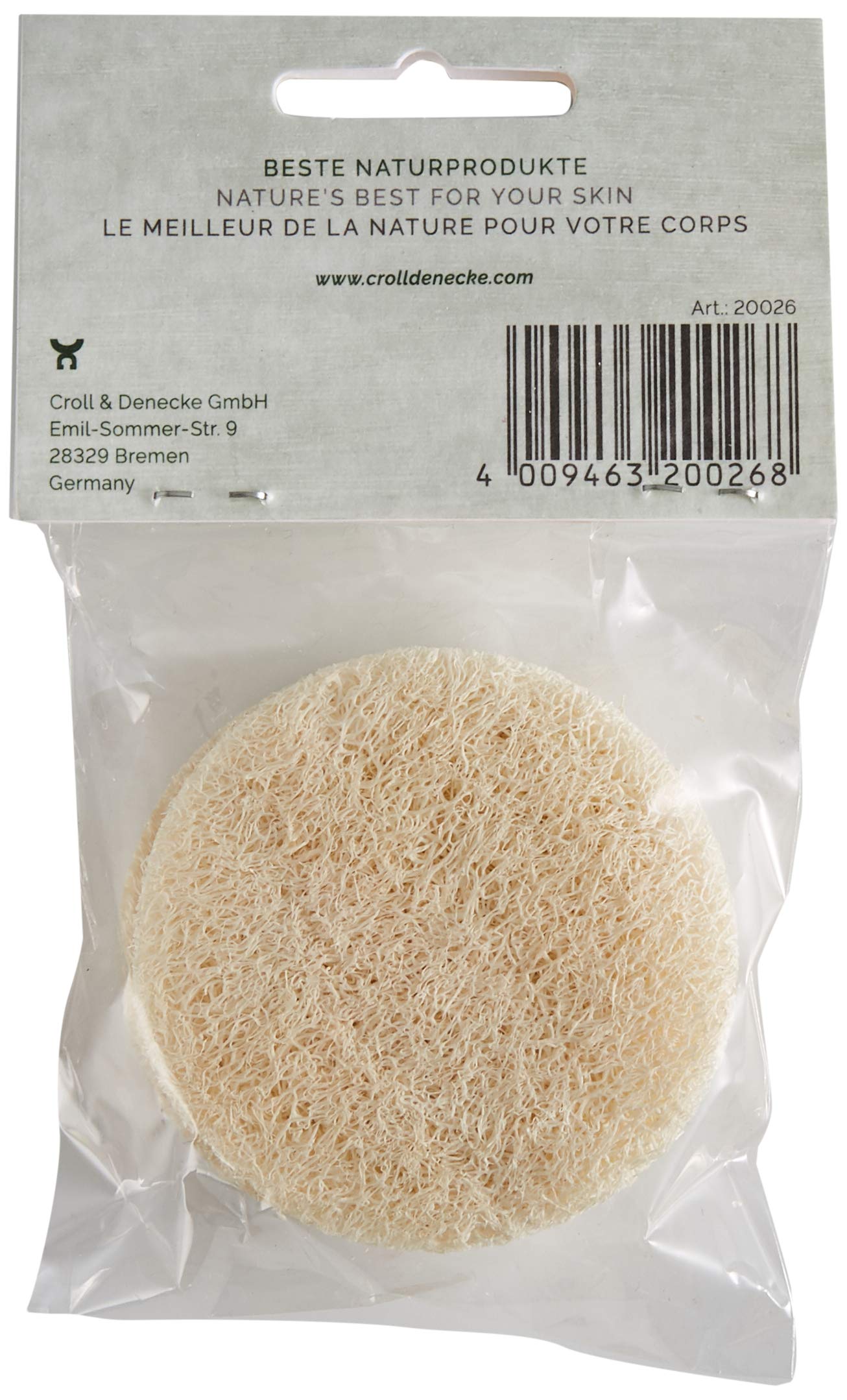 Croll & Denecke Lot de 5 pads ronds en luffa pour peeling
