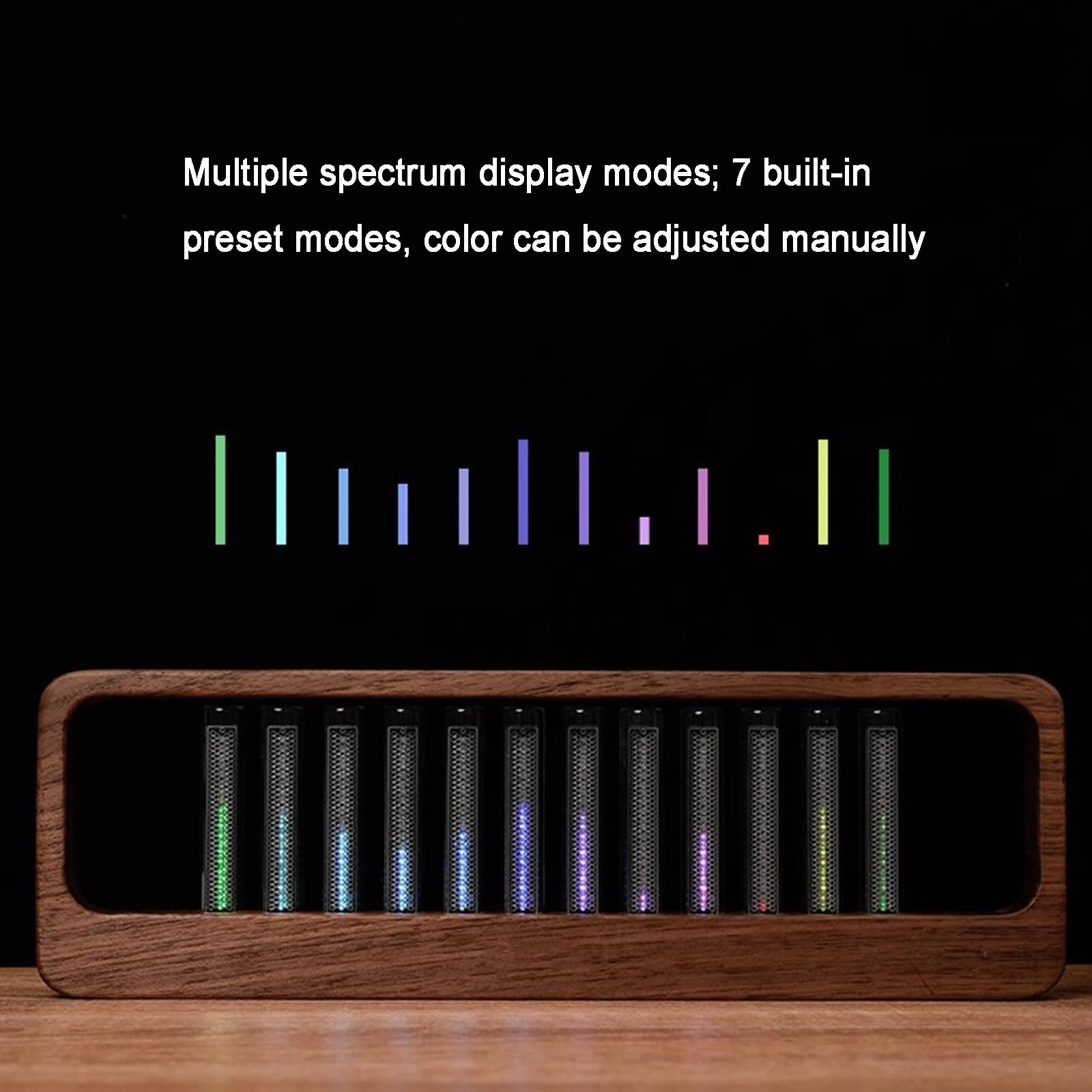 Audio Spectrum Analyzer Light with Nixie Tubes and 7 Preset Modes for Studio and Gaming Setup