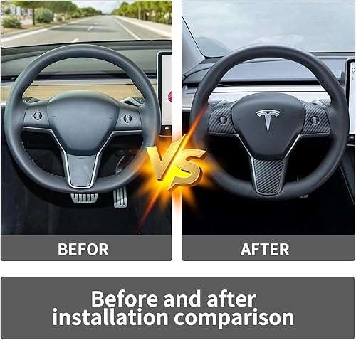 Miniatura 6 de Funda para volante de Tesla Model 3 y modelo Y, accesorios decorativos para decoración de volante, añade estilo y protección a tu Tesla (patrón de