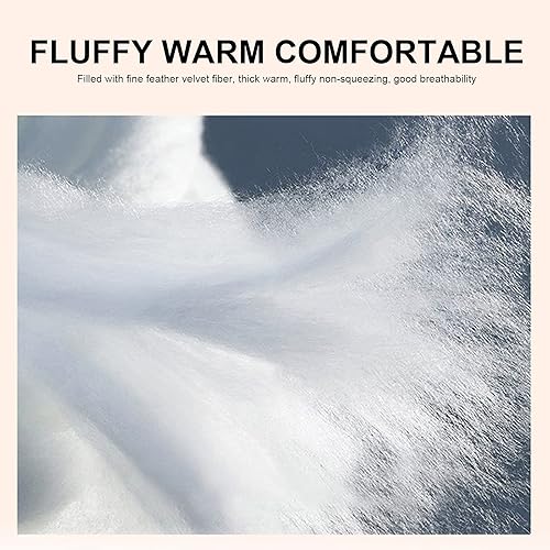 Miniatura 7 de RRNAR Colacolcha, edredón, edredón de cachemira, edredón grueso y cálido de cachemira, edredón de fibra hueca para el hogar, dormitorio, doble,