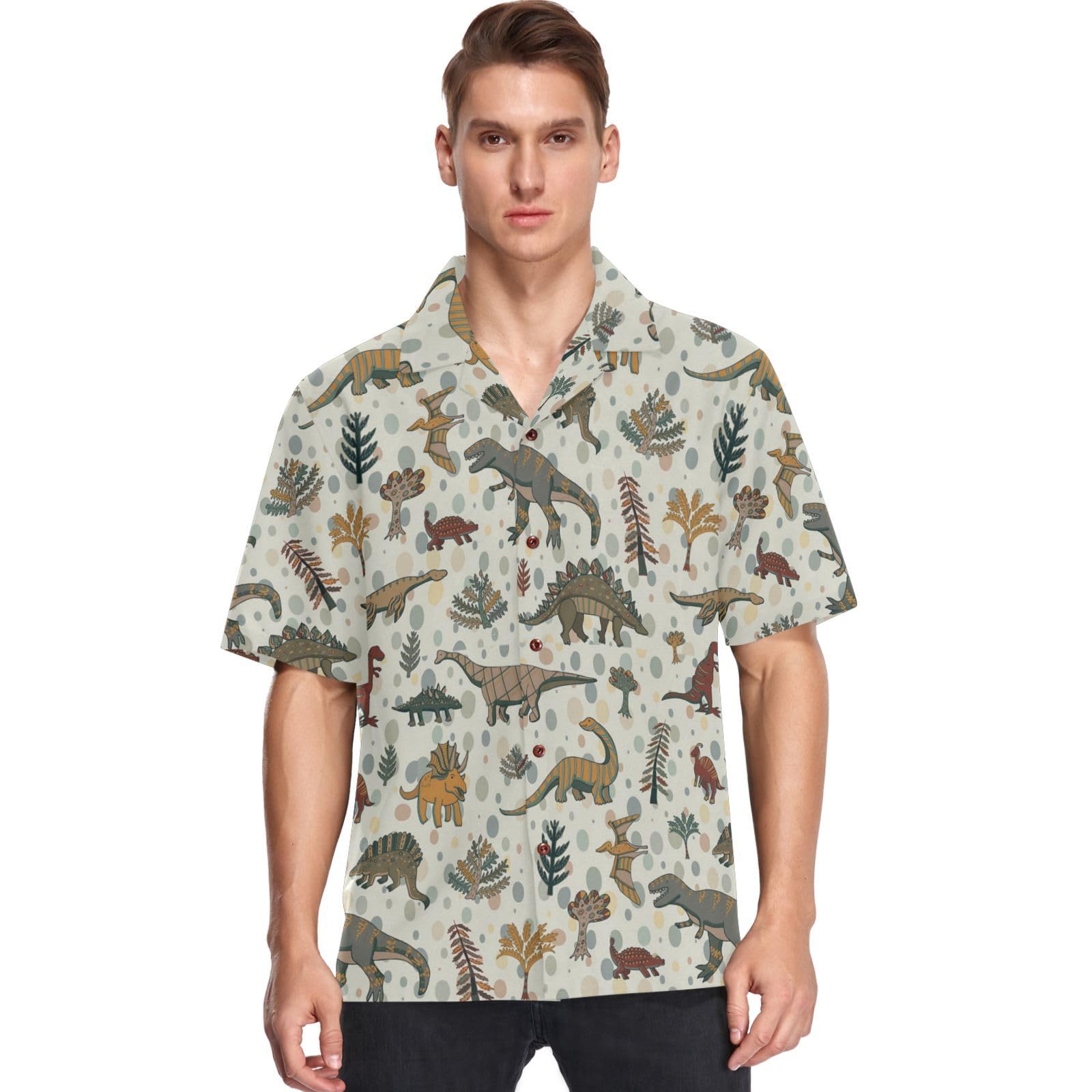 visesunny Summer Men's Hawaiian Shirts Casual Button Down Short Sleeve Shirts Shorts Beach Tropical Hawaii Suits