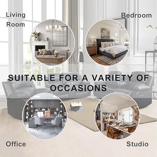 Miniatura 9 de Conjunto de sofá para sala de Estar, sillón reclinable de cuero transpirable, sofá de 3 plazas para cine en casa con portavasos para apartamento,