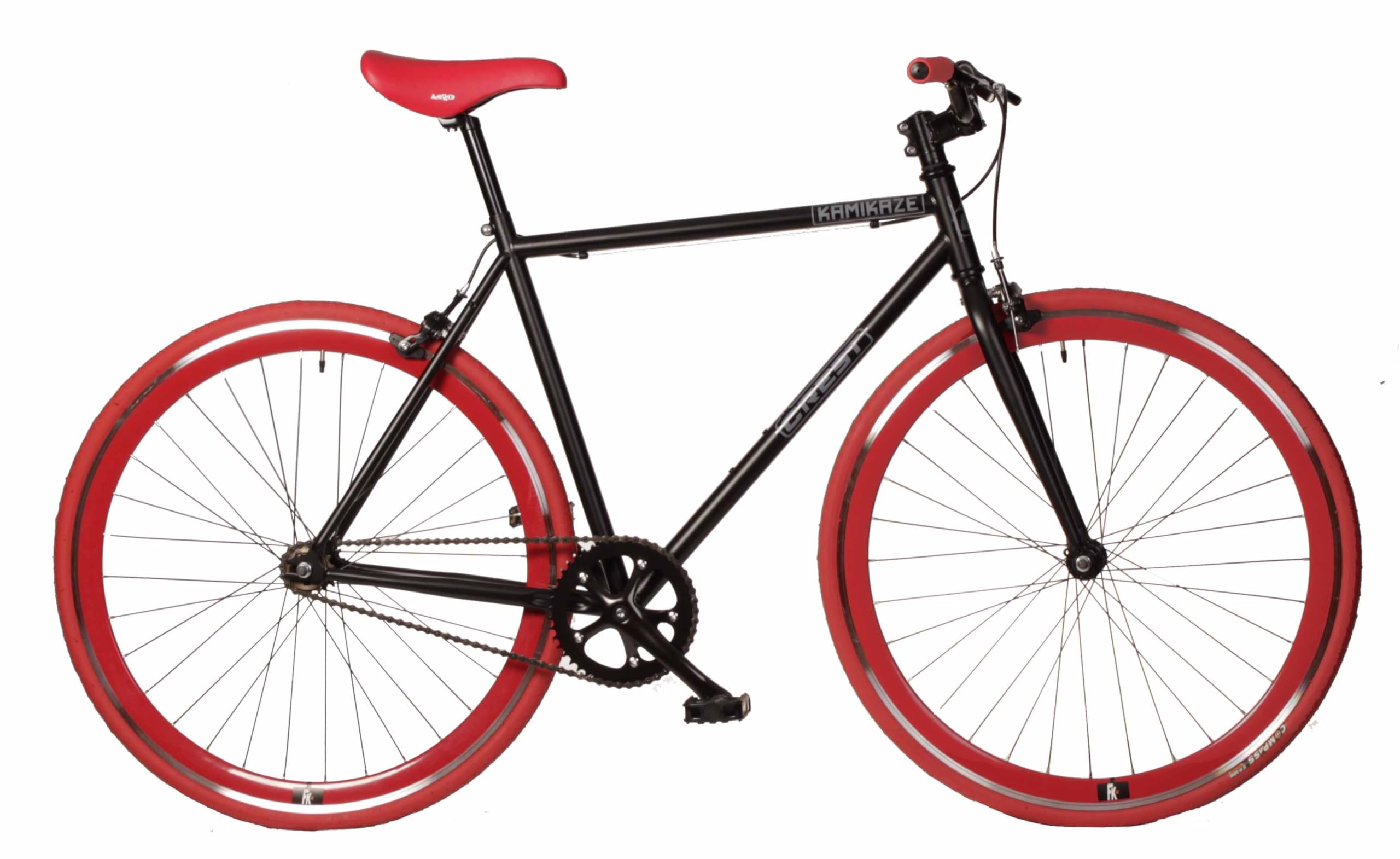 Kamikaze Bicicleta Carretera Fixie/Single Negra roja
