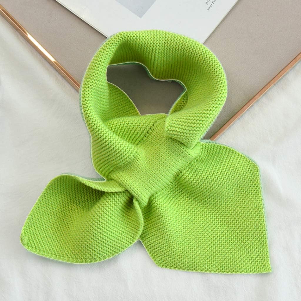 Women Knitted For Cross Collar Scarf Winter Warm Solid Color Loophole Neckerchie Scarves
