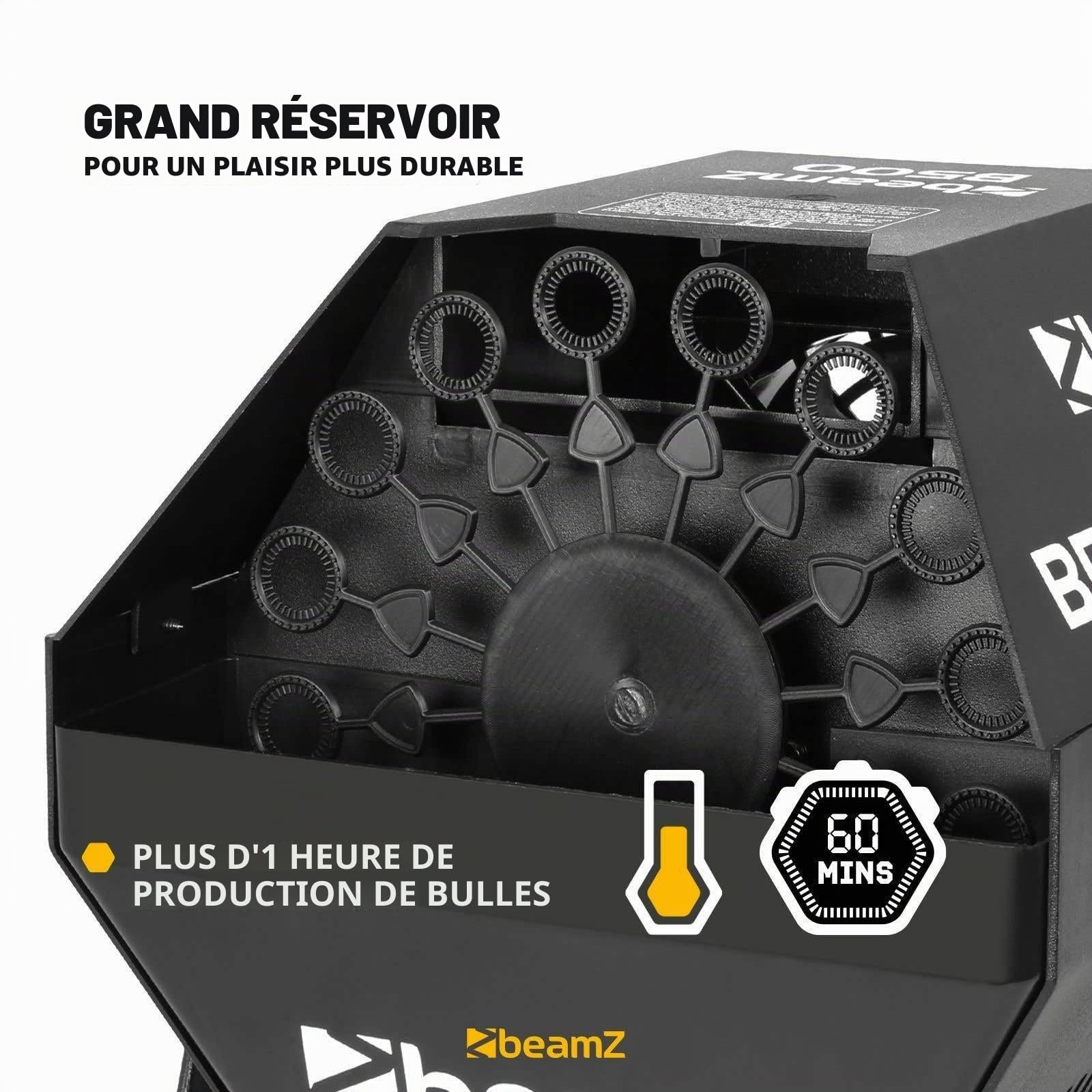 Beamz B500 Machine à Bulles Enfant/Mariage, Grande Roue 20 Rotations par Minute, Ventilateur Puissant, Consommation 40 Watts, Étrier de Fixation, Idéal en Intérieur comme en Extérieur