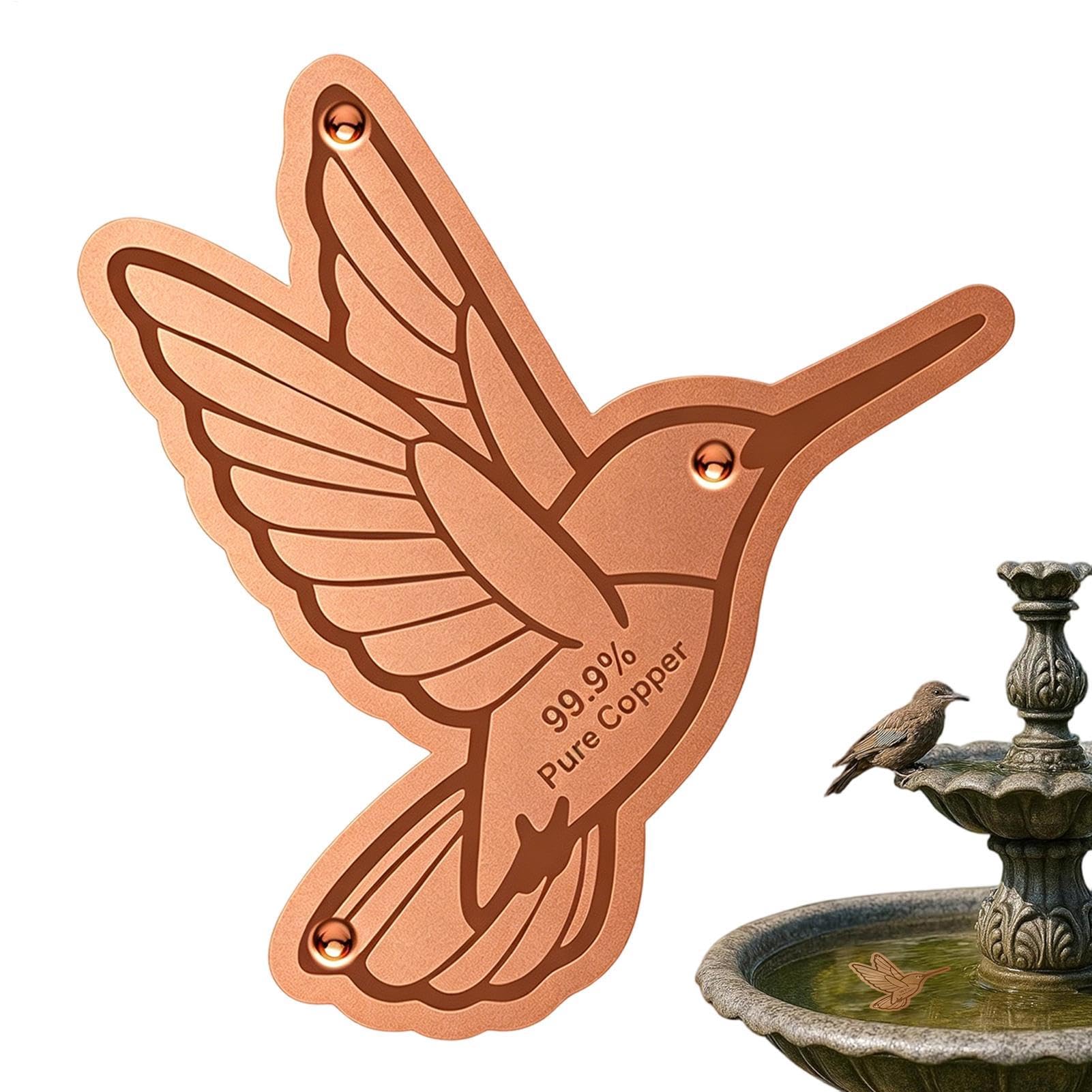 Bebedero de cobre para pájaros para decorar terrazas y patios exteriores este verano