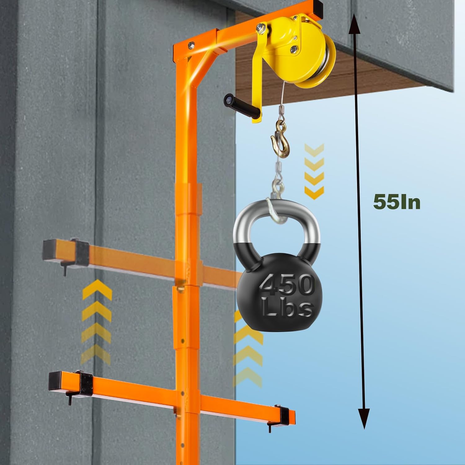 660 Lbs Air Conditioning Crane - 48 Ft Heavy-Duty Lifting Tool for Easy Outdoor AC Installation, Weatherproof Design for Factory & Garage Use, Portable & Reliable
