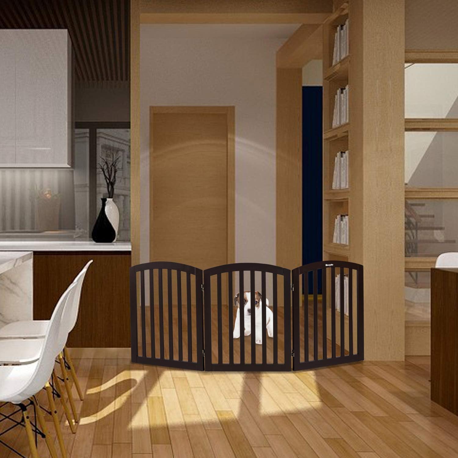 Best Cyber Deals đĽ Bonnlo 3-Panel Free Standing Pet Gate, 30'' Tall Foldable Gates for Pets, Wooden Dog Gate with 3 Foot Supporters, Up to 61” Wide, Espresso Up To 40% OFF Bonnlo 3-Panel Free Standing Pet Gate, 30'' Tall Foldable Gates for Pets, Wooden Dog Gate with 3 Foot Supporters, Up to 61” Wide, Espresso