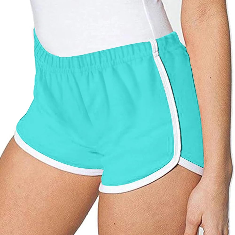 Athletic Shorts for Women 3 Pack Elastic Waist Color Block