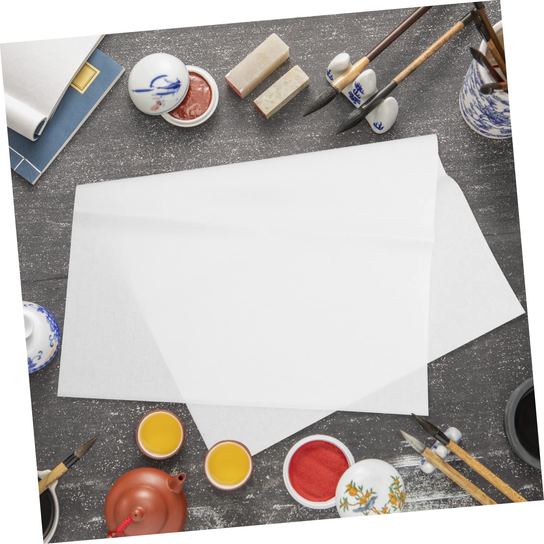 EXCEART Papier à Calligraphie Rectangulaire Blanc Multi-fonctionnel et Portable 100 Feuilles pour Aquarelle et Fournitures de Dessin Soi-même