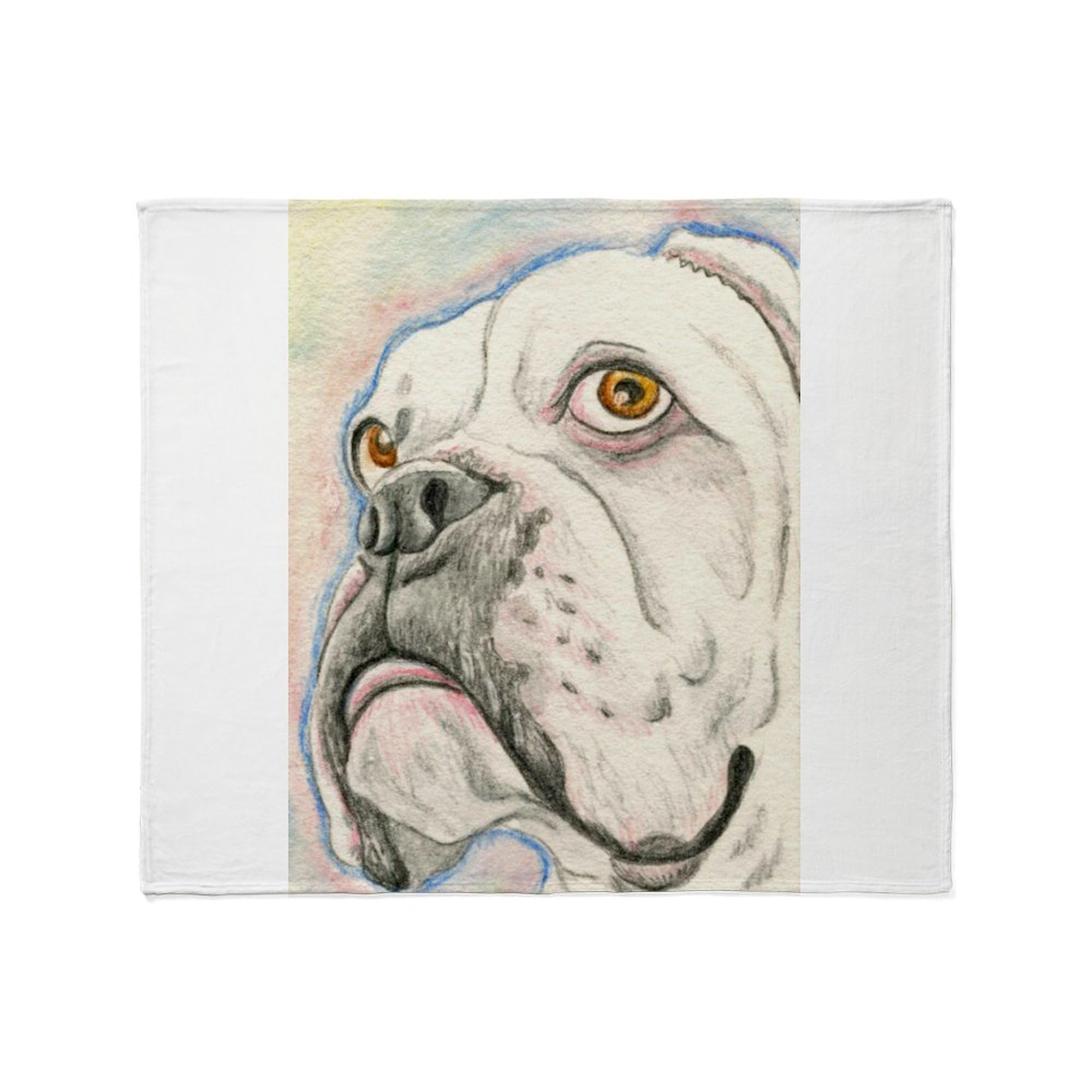 CafePressWhite Boxer Throw Blanket Super Soft Fleece Plush Throw Blanket, 60"x50"