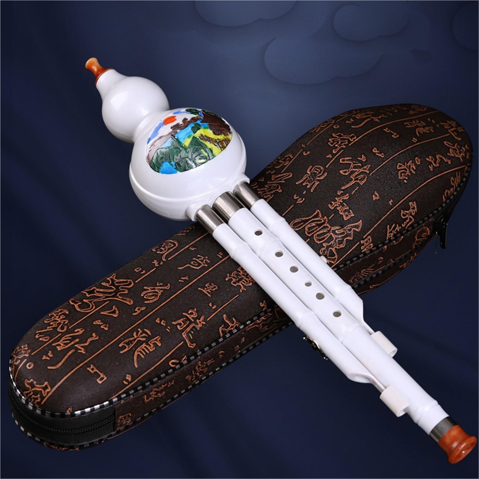 Instrument Muzyczny Hulusi Żywiczny Bakelit Hulusi C-key B Płaski Instrument Do Nauki Dla Początkujących Dla Dorosłych(Set,C tune)
